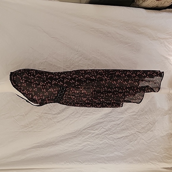 Xhilaration Size XS Sheer Crochet Trim Double Button High-Low Kimono Duster, EUC - Picture 3 of 11